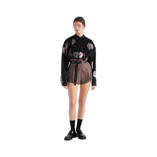 Pinstripe wool shorts