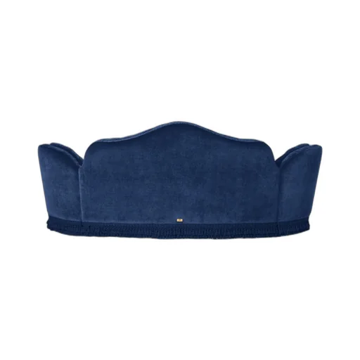 Capitonné camelback velvet sofa