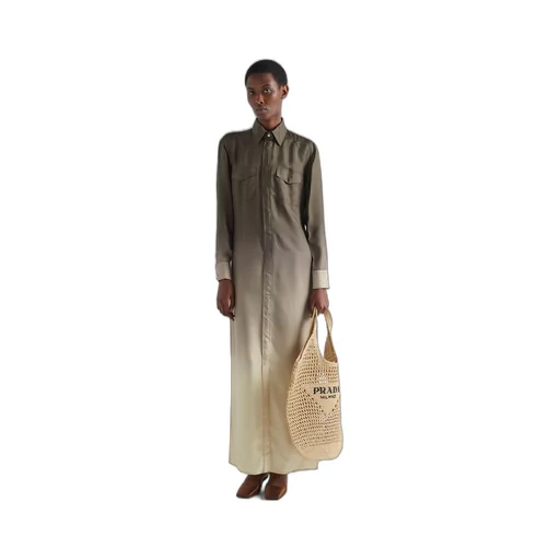 Long silk twill dress