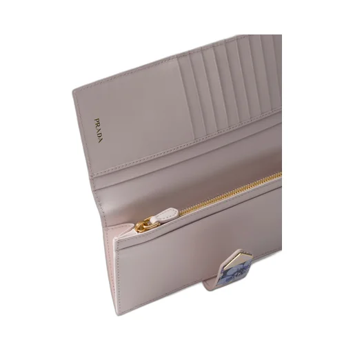 Large printed Saffiano leather wallet
