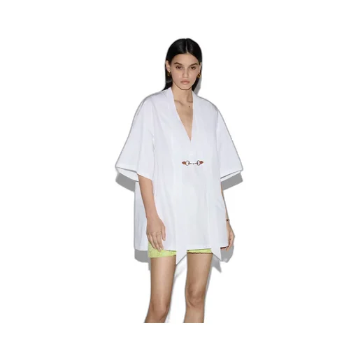 Cotton poplin dress with Horsebit