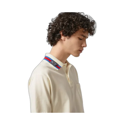 Cotton piquet polo with Square GG