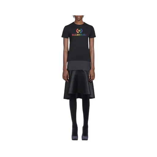 Rainbow Gradient Logo Round Neck T-Shirt