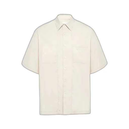 Short-sleeved stretch cotton shirt