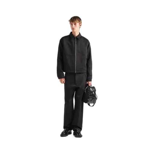 Re-Nylon and brushed leather backpack