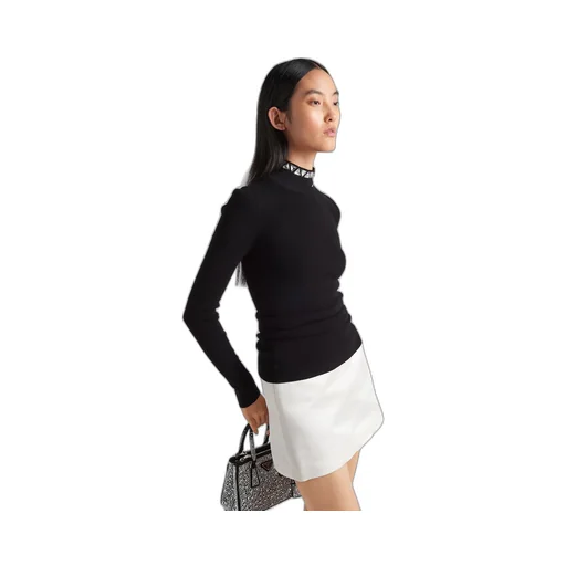 Viscose turtleneck with crystals