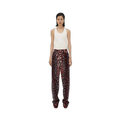 Leopard Print Shearling Trousers