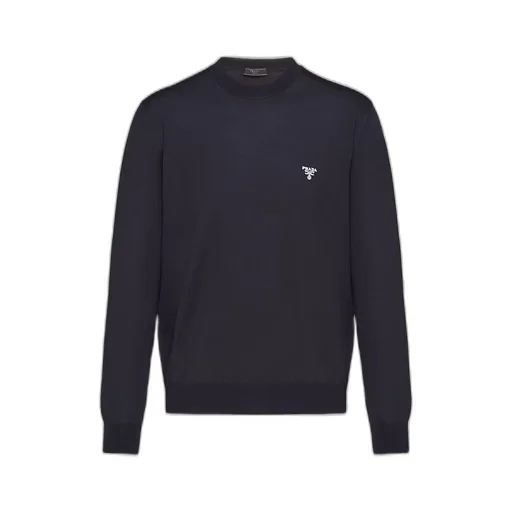 Superfine wool crew-neck sweater