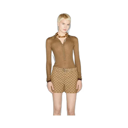 Extra fine rib cashmere knit top