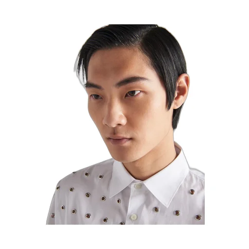 Cotton shirt with grommets