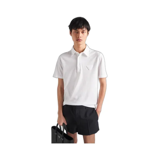 Short-sleeved cotton polo shirt