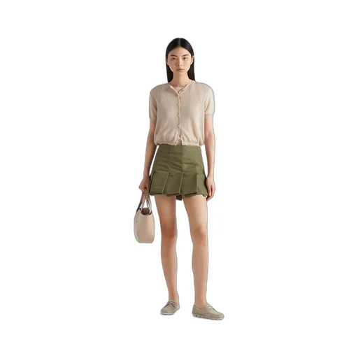 Short-sleeved cashmere cardigan