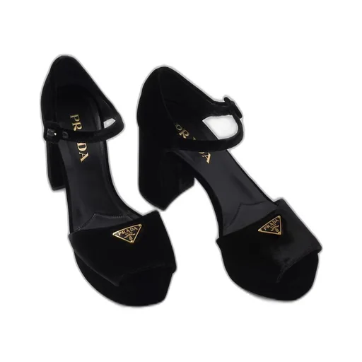 Velvet platform sandals