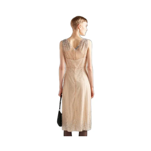Embroidered tulle dress