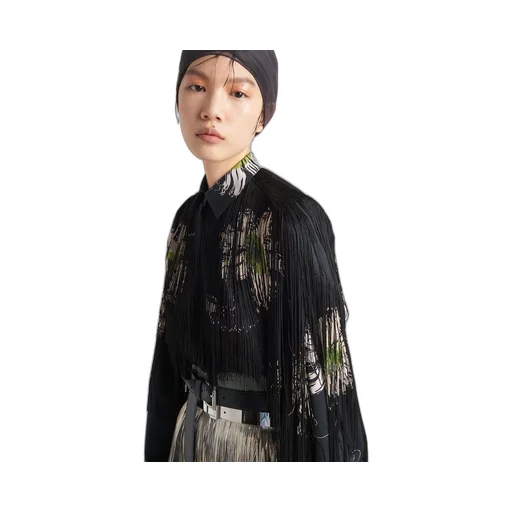 Printed poplin shirt