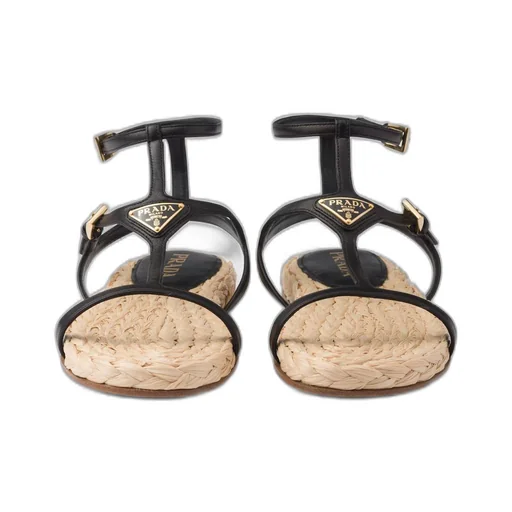 Flat nappa leather sandals