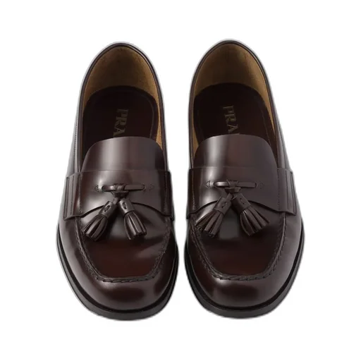 Brushed leather loafers