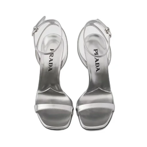 Metallic leather sandals