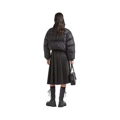 Re-Nylon cropped hooded down jacket