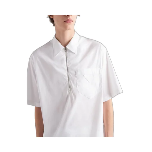 Short-sleeve stretch cotton shirt
