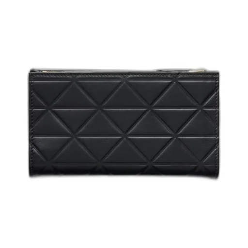 Large leather wallet with triangle motif