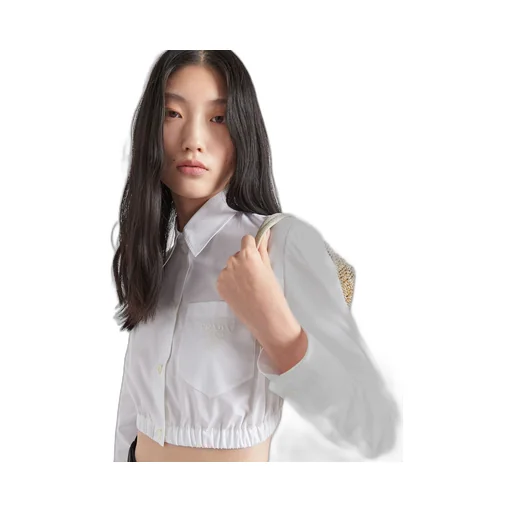 Embroidered poplin shirt