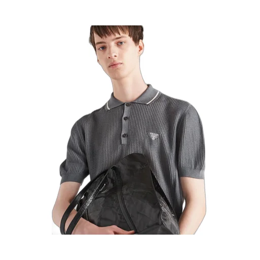 Silk and cotton polo shirt