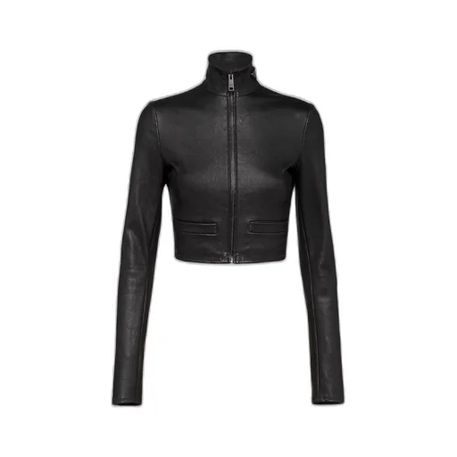 Stretch nappa leather jacket