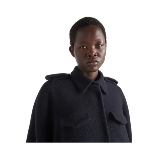 Single-breasted velour caban jacket