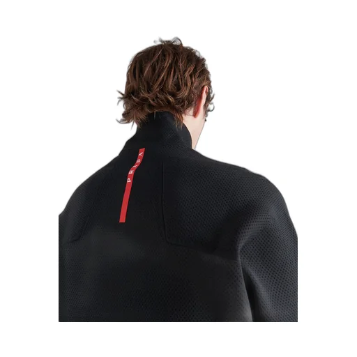 Techno knit turtleneck zip-up sweatshirt