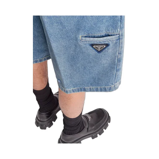 Organic denim Bermuda shorts