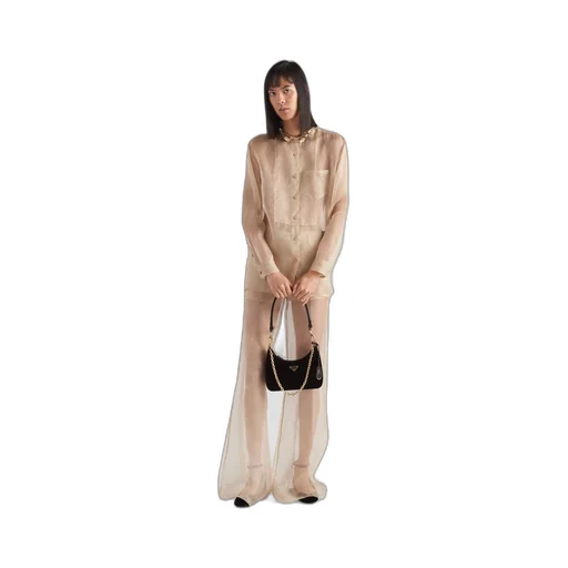 Embroidered organza shirt