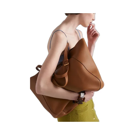 Large leather tote bag