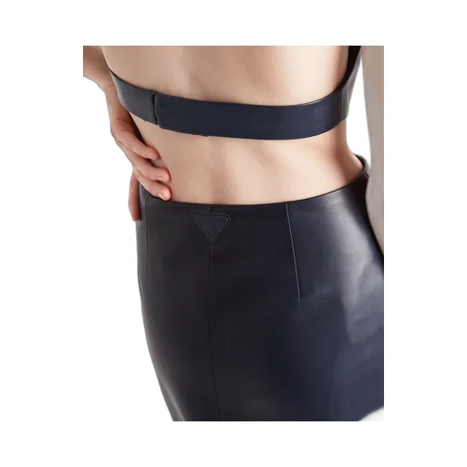 Long nappa leather skirt