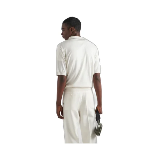 Silk and cotton polo shirt