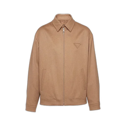Camel hair blouson jacket