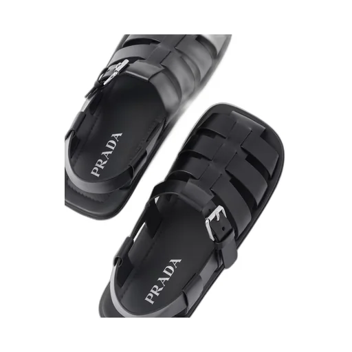 Brushed leather sandals