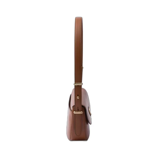 Prada Arqué leather shoulder bag with flap