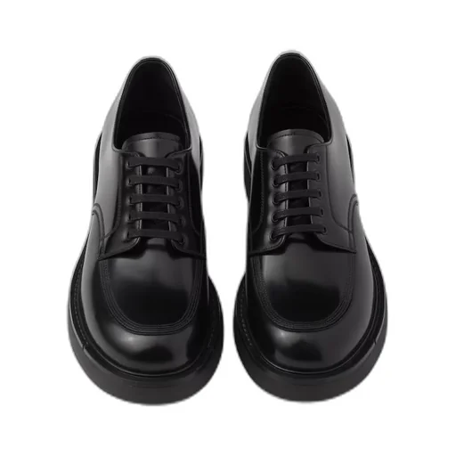 Brushed leather derby shoes