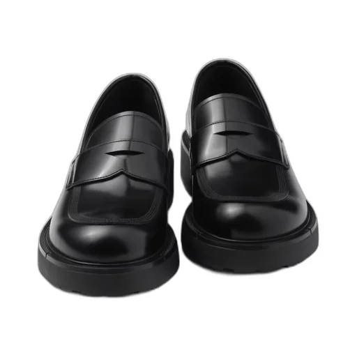 Brushed leather loafers