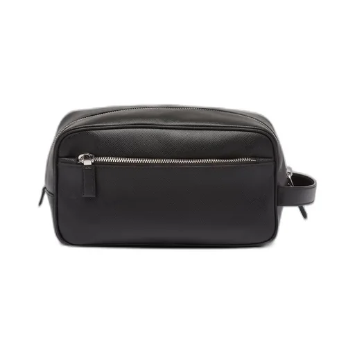Saffiano leather travel pouch