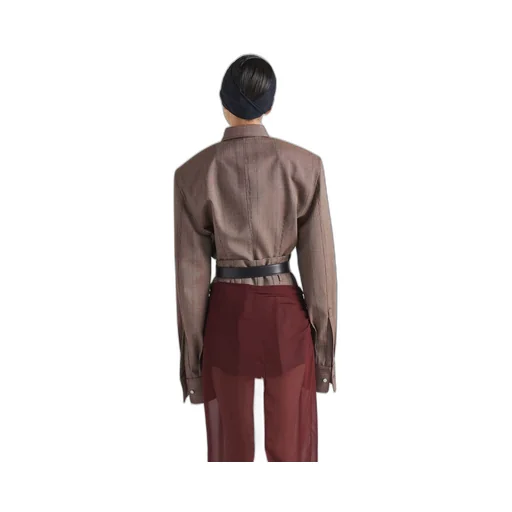 Single-breasted pinstripe wool jacket