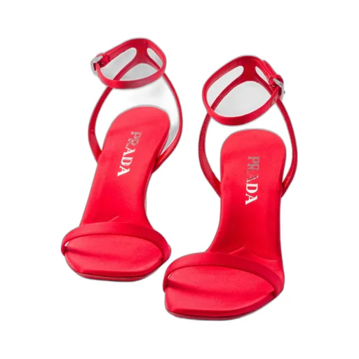 Satin high-heeled sandals