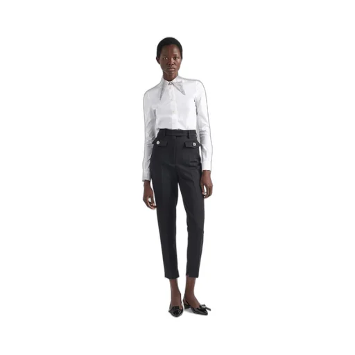 Embroidered poplin shirt
