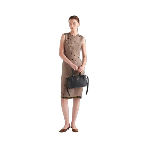 Prada Buckle small leather handbag with double belt