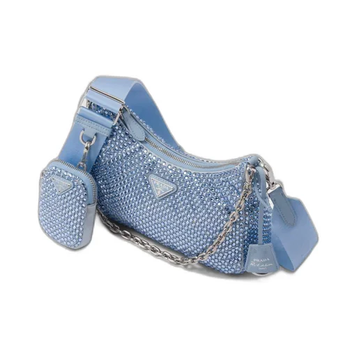 Prada Re-Edition 2005 satin bag with crystals