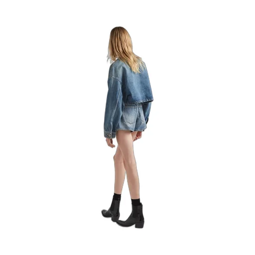 Denim blouson jacket