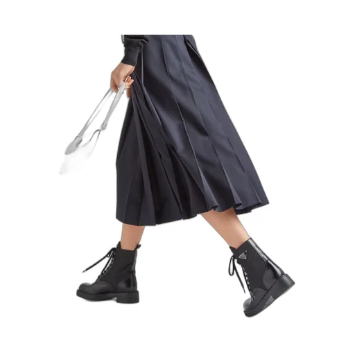 Brushed-leather and Re-Nylon boots