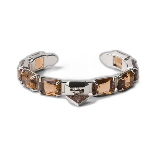 Metal bracelet with crystals