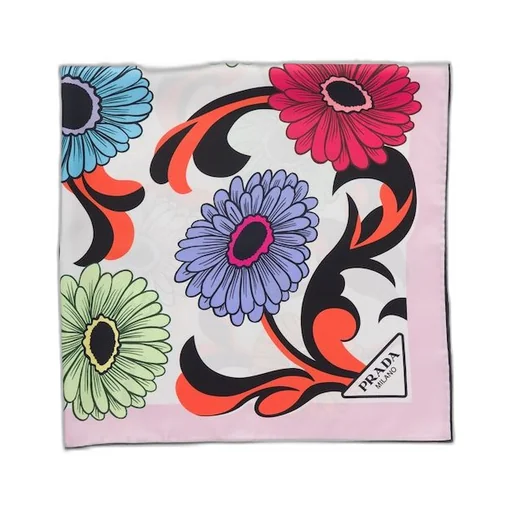 Printed silk twill scarf